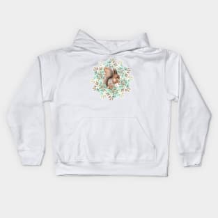 Squirrel and flowers Kids Hoodie